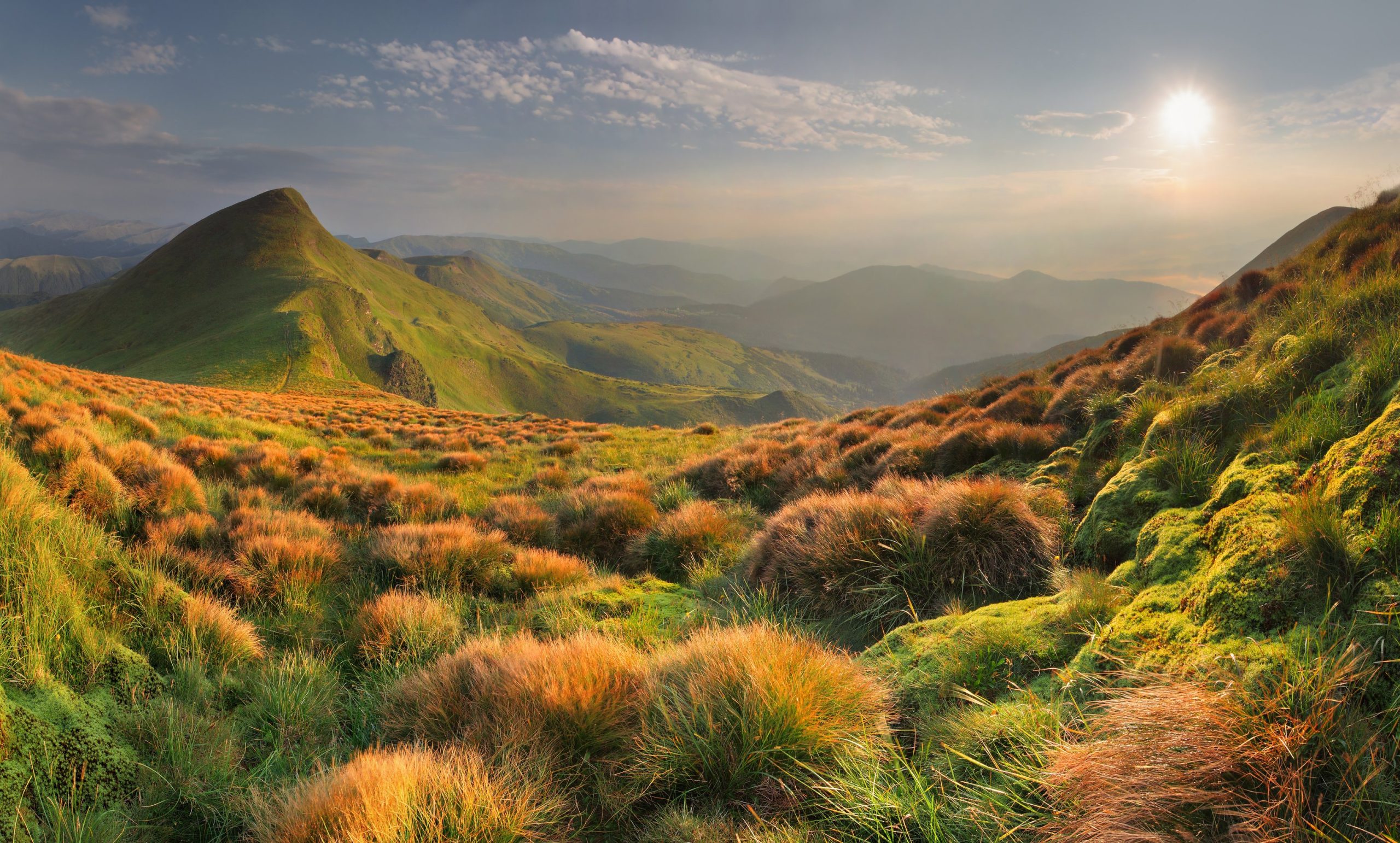 Distant flat-topped mountain landscape